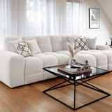 The Bubble Beige Boucle Fabric Left Hand Corner Cloud Sofa