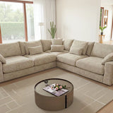 Berlin Sofa Beige Velvet Gold Trim Corner Sofa