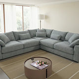 Berlin Sofa Grey Velvet Gold Trim Corner Sofa