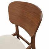Kingswood Walnut Wooden Boucle Fabric Dining Chair