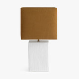 DI Designs Gesso White Ceramic & Neutral Shade Rectangle Table Lamp