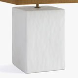 DI Designs Gesso White Ceramic & Neutral Shade Rectangle Table Lamp