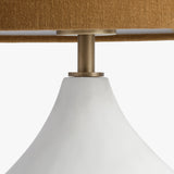 DI Designs Gesso White Ceramic & Neutral Shade Round Table Lamp Small