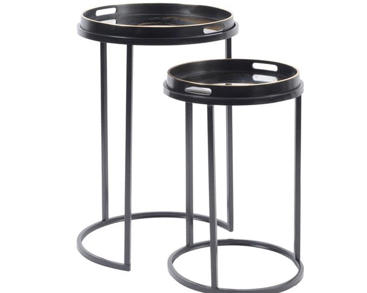 Libra Interiors Swirl Set of 2 Tables - Gold