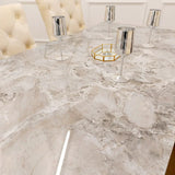Louis Gold Ceramic Sintered Stone & Chrome Dining Table 3 Colours-Esme Furnishings