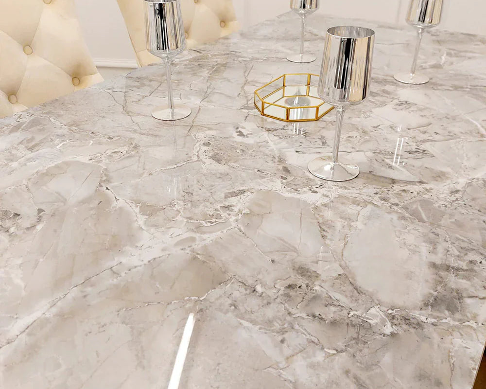 Louis Gold 120cm Ceramic Marble Console Table - 3 Colors