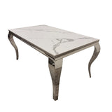 Louis Chrome Ceramic Marble & Chrome Dining Table 3 Colours