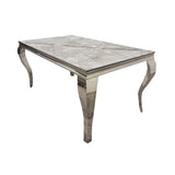 Louis Chrome Ceramic Marble & Chrome Dining Table 3 Colours