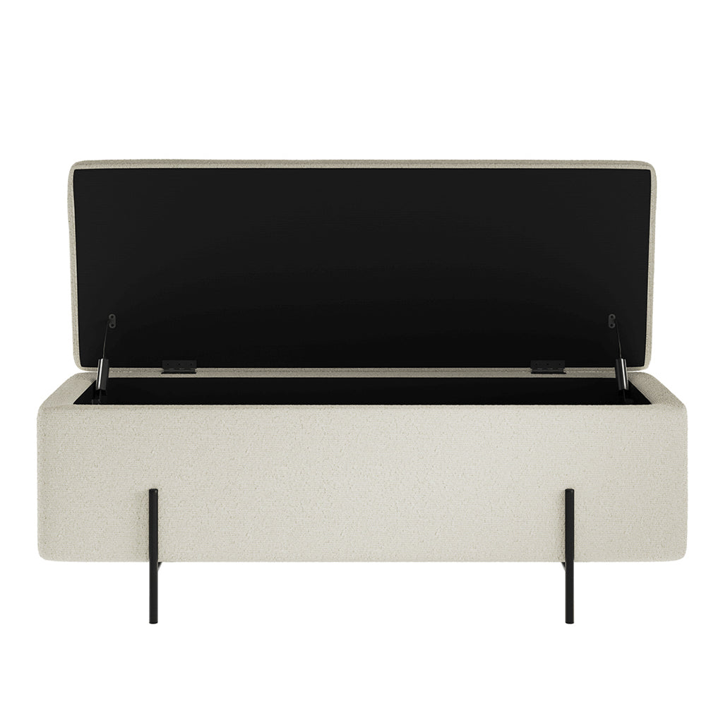 Lola Storage Ottoman – Ivory