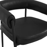 Queens Dining Chair – Black PU Leather – Set of 2
