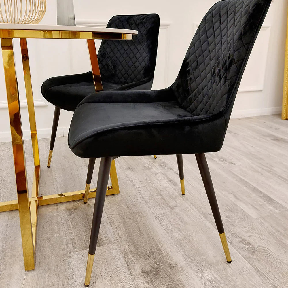 Luna Luxury Plush Velvet Dining Chair - 6 Colours-Esme Furnishings