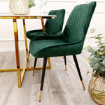 Luna Luxury Plush Velvet Dining Chair - 6 Colours-Esme Furnishings