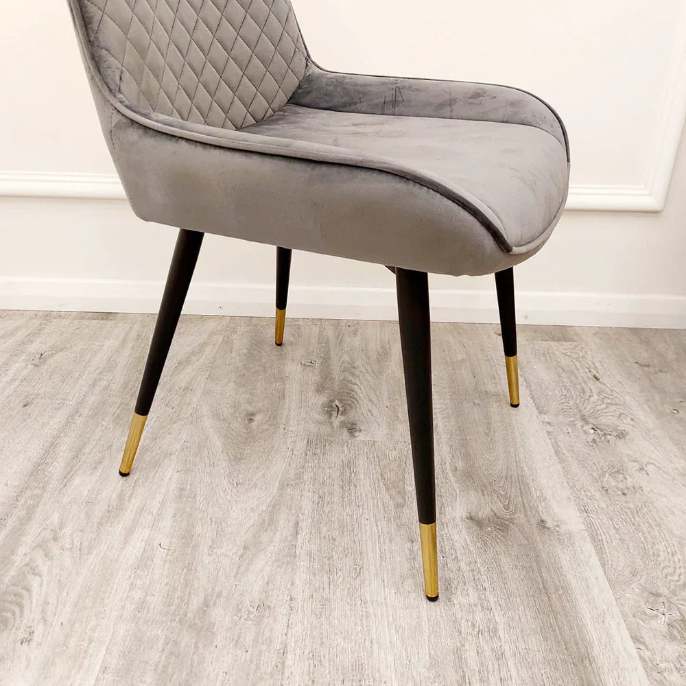 Luna Luxury Plush Velvet Dining Chair - 6 Colours-Esme Furnishings
