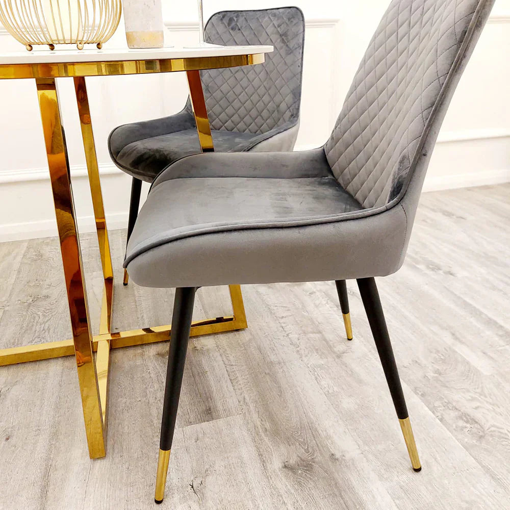 Luna Luxury Plush Velvet Dining Chair - 6 Colours-Esme Furnishings
