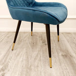 Luna Luxury Plush Velvet Dining Chair - 6 Colours-Esme Furnishings