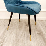 Luna Luxury Plush Velvet Dining Chair - 6 Colours-Esme Furnishings