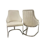 Louis Chrome Round Marble 130cm Dining Table With Carlton Velvet Dining Chairs