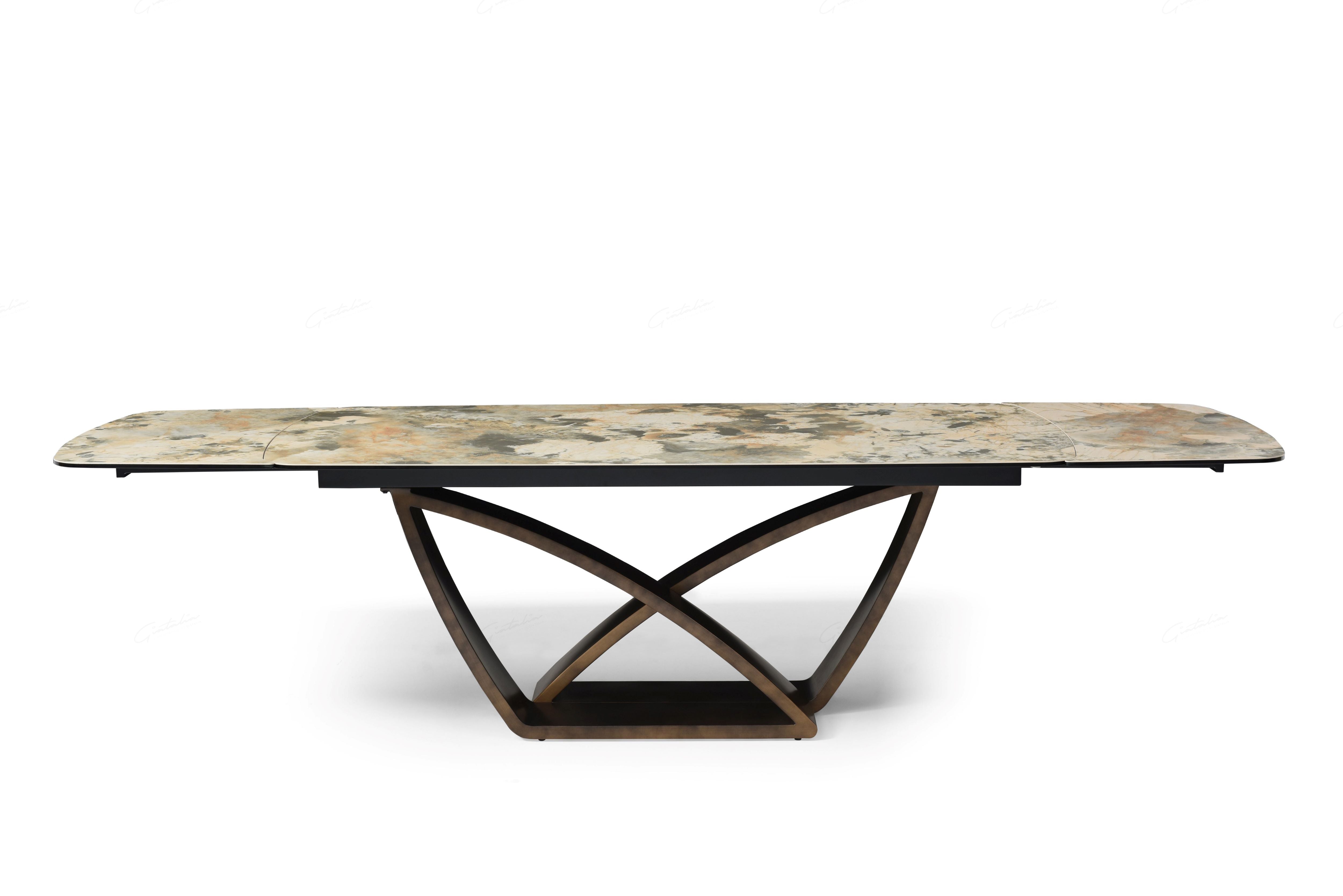 Lavish 200-300cm Italian Pandora Ceramic Marble Side Extending Dining Table
