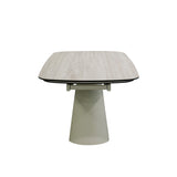 Leoni 180-280cm Champagne & Travertine Ceramic Marble Side Extending Dining Table