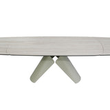 Leoni 180-280cm Champagne & Travertine Ceramic Marble Side Extending Dining Table
