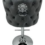 Valente Lion Knocker Quilted Tufted Shimmer Velvet BAR STOOLS - 3 Colours