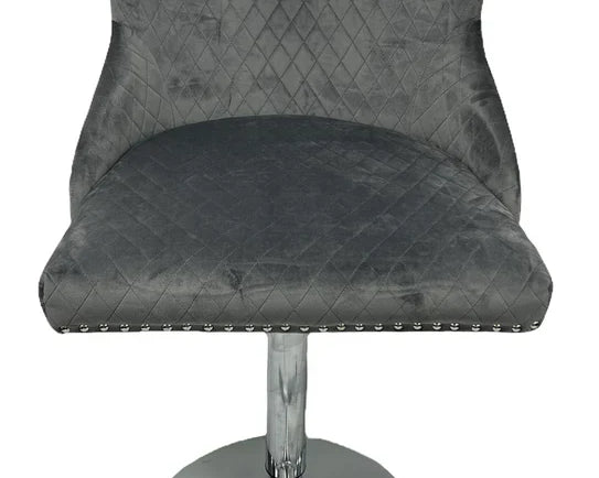 Valente Lion Knocker Quilted Tufted Shimmer Velvet BAR STOOLS - 3 Colours