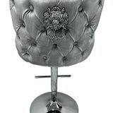 Valente Lion Knocker Quilted Tufted Shimmer Velvet BAR STOOLS - 3 Colours