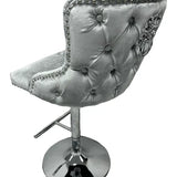 Valente Lion Knocker Quilted Tufted Shimmer Velvet BAR STOOLS - 3 Colours