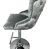 Valente Lion Knocker Quilted Tufted Shimmer Velvet BAR STOOLS - 3 Colours
