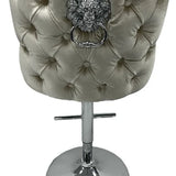 Valente Lion Knocker Quilted Tufted Shimmer Velvet BAR STOOLS - 3 Colours