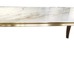 Louis 180cm Ceramic Marble & Chrome Dining Table 2 Colours-Esme Furnishings