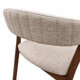 Linus Walnut Wooden Boucle Fabric Dining Chair