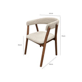 Linus Walnut Wooden Boucle Fabric Dining Chair