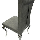Louis Chrome Round Marble 130cm Dining Table With Nicole PU Leather Dining Chairs