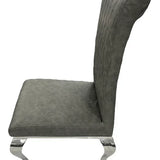 Louis Chrome Round Marble 130cm Dining Table With Nicole PU Leather Dining Chairs