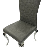 Louis Chrome Round Marble 130cm Dining Table With Nicole PU Leather Dining Chairs