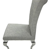 Louis Chrome Round Marble 130cm Dining Table With Nicole PU Leather Dining Chairs