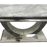 Arial 120cm Marble & Chrome Coffee Table - 6 Colours