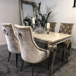 Louis 180CM Marble & Chrome Dining Table - 5 Colours-Esme Furnishings
