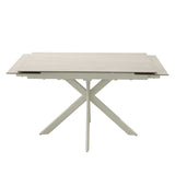 Lucia 120-180cm Sandy Beige Ceramic Marble Side Extending Dining Table