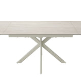 Lucia 120-180cm Sandy Beige Ceramic Marble Side Extending Dining Table