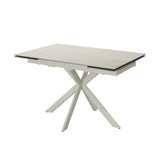 Lucia 120-180cm Sandy Beige Ceramic Marble Side Extending Dining Table