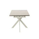 Lucia 120-180cm Sandy Beige Ceramic Marble Side Extending Dining Table