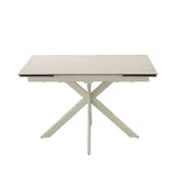 Lucia 120-180cm Sandy Beige Ceramic Marble Side Extending Dining Table