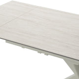 Lucia 120-180cm Sandy Beige Ceramic Marble Side Extending Dining Table