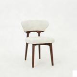 Luciana Walnut Wood & Cream Fabric Dining Chair