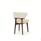Luciana Walnut Wood & Cream Fabric Dining Chair