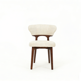 Luciana Walnut Wood & Cream Fabric Dining Chair