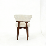 Luciana Walnut Wood & Cream Fabric Dining Chair