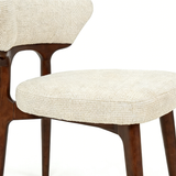 Luciana Walnut Wood & Cream Fabric Dining Chair